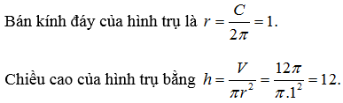 công thức tính thể tích hình trụ rỗng