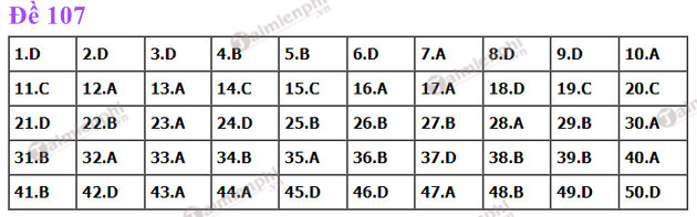 dap an de thi toan tot nghiep thpt nam 2022 ma de 107 dap an de thi toan tot nghiep thpt nam 2022 ma de 107