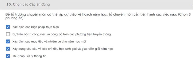 20 câu hỏi trắc nghiệm bốn mô-đun