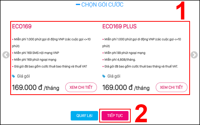 Chọn gói phù hợp với nhu cầu của bạn