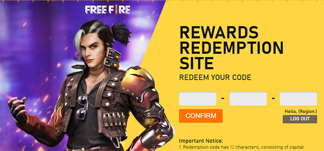 Nhập mã Redemption Free Fire của bạn.