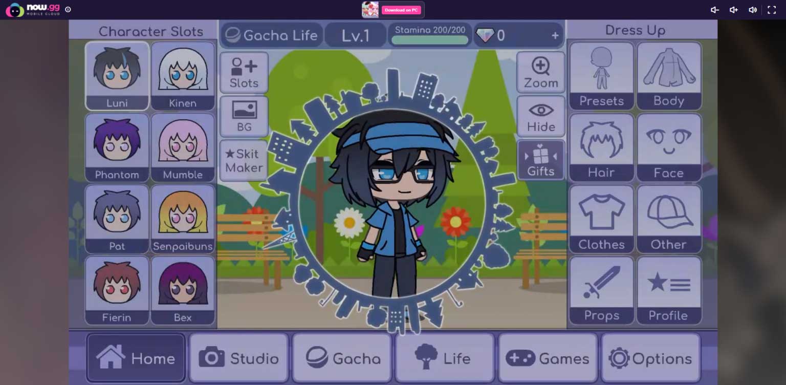 Gacha Life không khó để chơi trên Now.gg