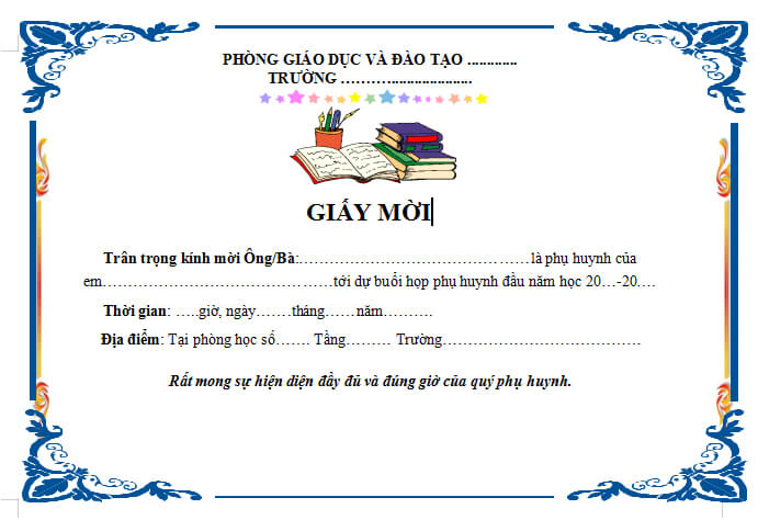 giay moi hop phu huynh 1 giay moi hop phu huynh 1