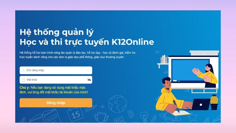 Cách xem thời gian biểu trên K12Online - Bước 1