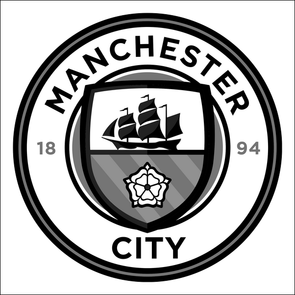 Logo Man City đen trắng