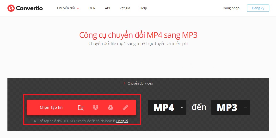 B2: Cách chuyển đổi MP4 sang MP3 trực tuyến bằng Convertio