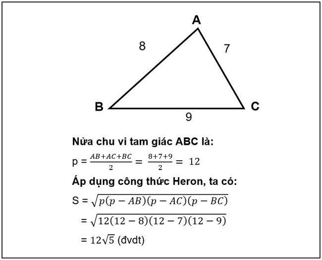 tinh dien tich hinh tam giac co do dai canh ab 8 ac 7 cb 9 tinh dien tich hinh tam giac co do dai canh ab 8 ac 7 cb 9