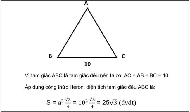 tinh dien tich tam giac deu abc canh bang 10 tinh dien tich tam giac deu abc canh bang 10