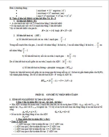 Tổng hợp công thức Sinh học 12 2