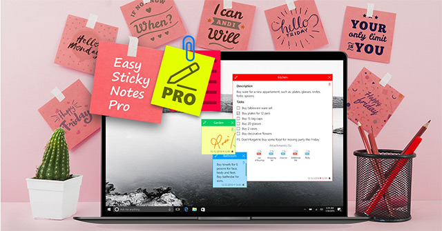 Cach viet ghi chu tren Easy Sticky Notes Pro Windows Cach viet ghi chu tren Easy Sticky Notes Pro Windows