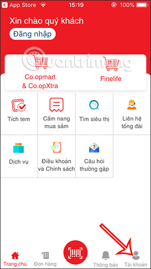 B1: đặt hàng Coopmart online trên Saigon Co.op