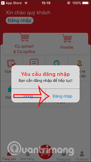 B1: đặt hàng Coopmart online trên Saigon Co.op