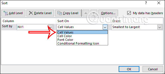 Excel sap xep theo mau 4 Excel sap xep theo mau 4