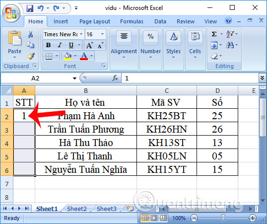 Excel so thu tu tu dong STT Excel so thu tu tu dong STT