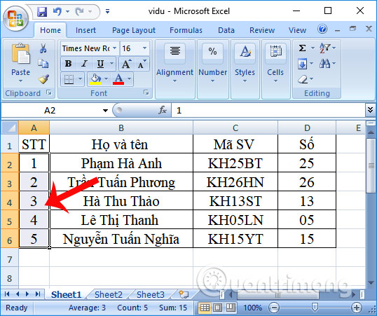 Excel so thu tu tu dong cot Excel so thu tu tu dong cot