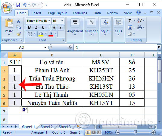 Excel so thu tu tu dong nhap Excel so thu tu tu dong nhap