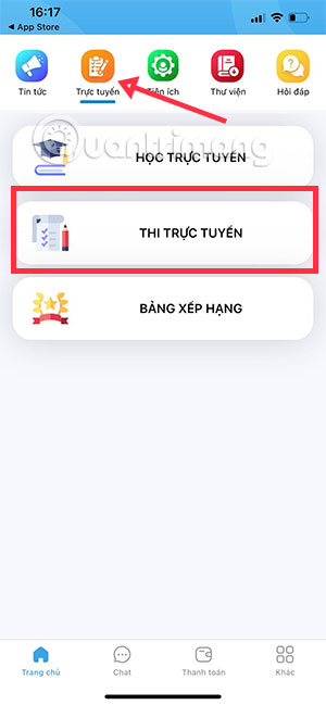 Thi truc tuyen app TNVN 6 Thi truc tuyen app TNVN 6