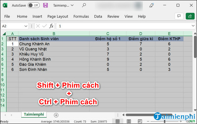 cach boi den hang trong excel bang phim tat 5 cach boi den hang trong excel bang phim tat 5