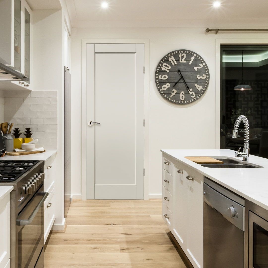 White wood kitchen door 