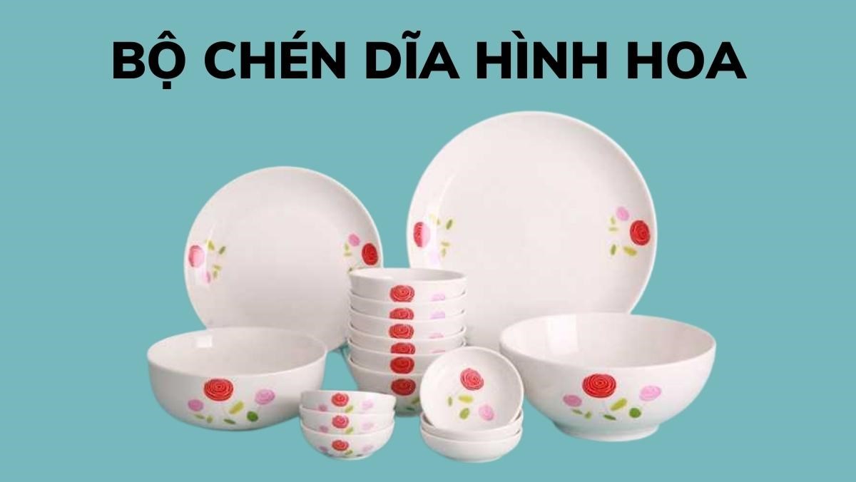 Bộ chén dĩa hình hoa