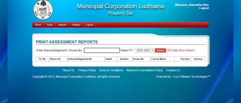 Print Assessment reports Ludhiana Property Tax