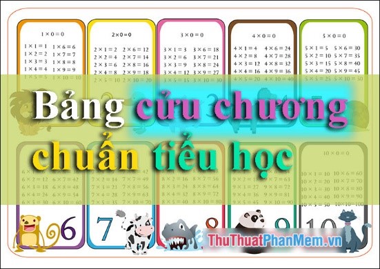 Bảng cửu chương chuẩn cho học sinh tiểu học