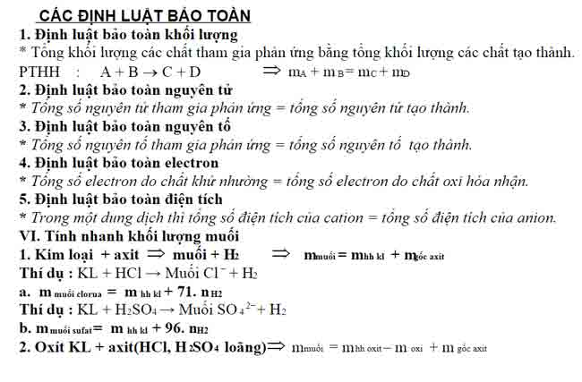 cac dinh luat bao toan khoi luong cac dinh luat bao toan khoi luong