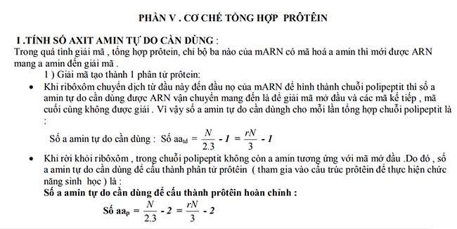 CƠ CHẾ TỔNG HỢP PRÔTÊIN