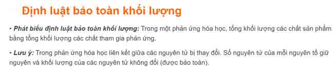 dinh luat bao toan khoi luong dinh luat bao toan khoi luong