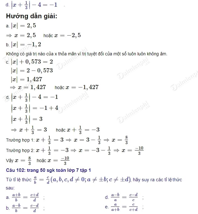 giai toan lop 7 on tap chuong 1