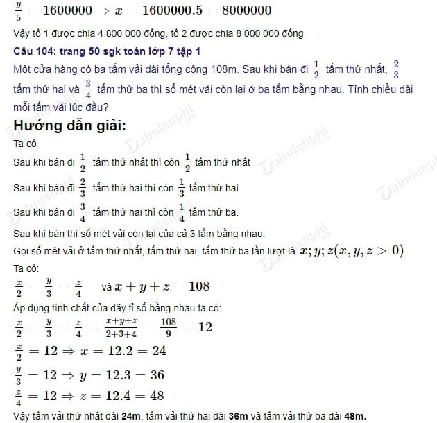 giai toan lop 7 on tap chuong 1