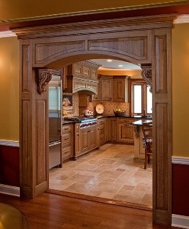 Wooden arch design for kitchen