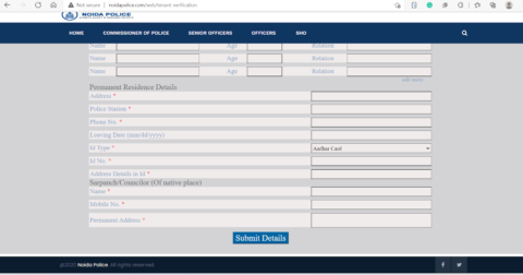 police verification form