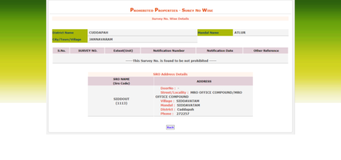 Prohibited Property Search IGRS AP