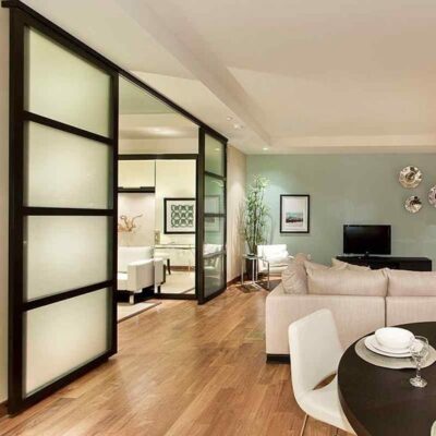 Sliding door partition