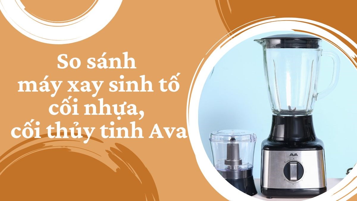 So sánh máy xay sinh tố cối nhựa cối thủy tinh Ava