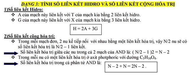 Tính số liên kết Hidro và số liên kết cộng hóa trị