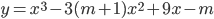 y = {x^3} - 3(m + 1){x^2} + 9x - m