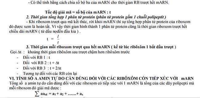 Thời gian tổng hợp 1 phân tử protein (phân tử protein gồm 1 chuỗi polipeptit )