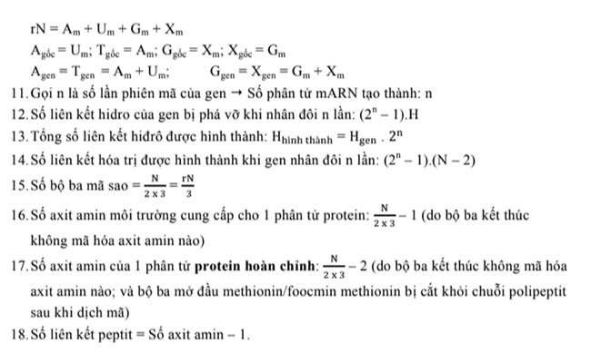 Xác định thành phần Nuclêôtit trên gen, ADN 1