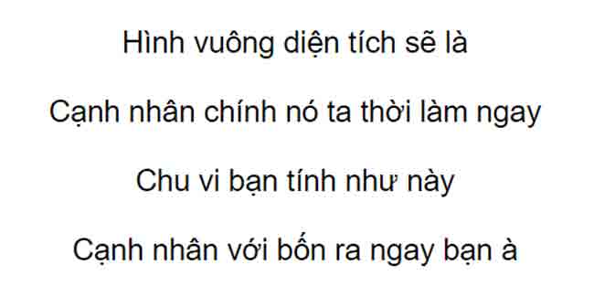 tho tinh dien tich hinh vuong tho tinh dien tich hinh vuong