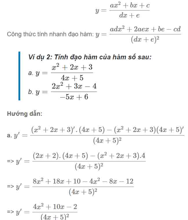 tinh dao ham cua ham so sau tinh dao ham cua ham so sau